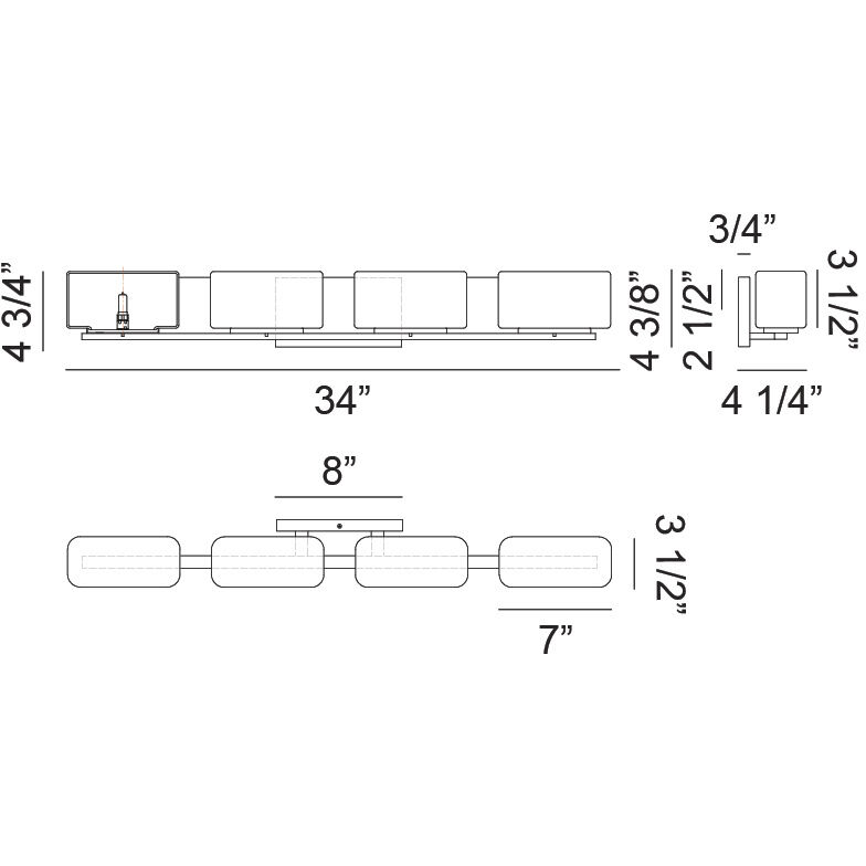 Chiclet Wall Sconce Wall Light in Matte Black