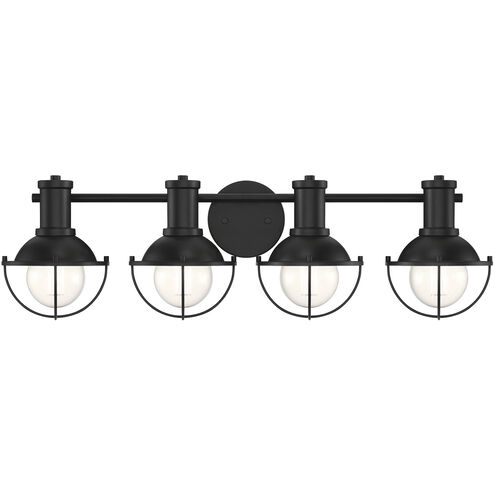 Dalton 4 Light 31 inch Matte Black Vanity Light Wall Light