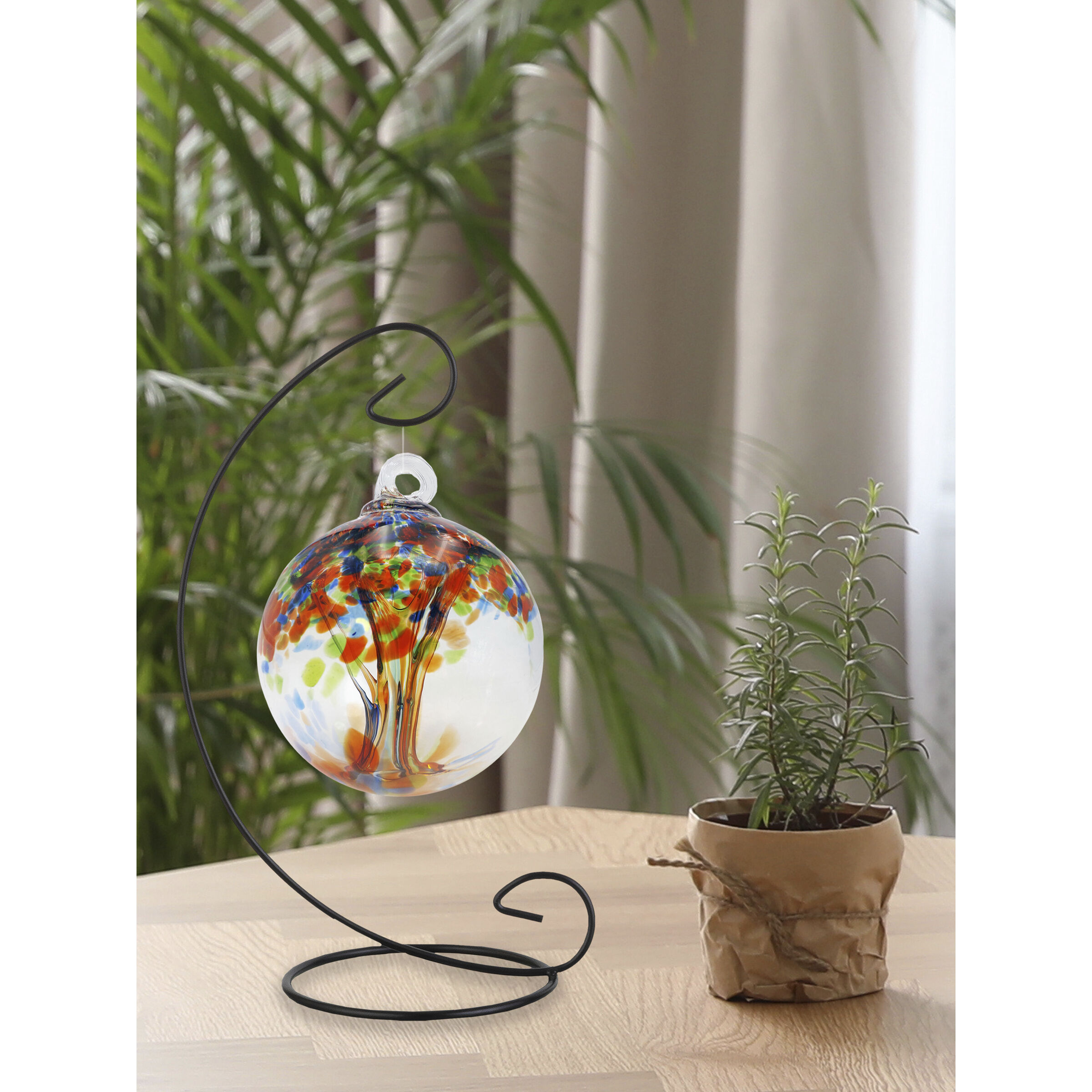 Tree Of Life Multi-color Art Glass Orb