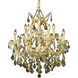 Maria Theresa 13 Light 27 inch Gold Dining Chandelier Ceiling Light in Golden Teak, Royal Cut