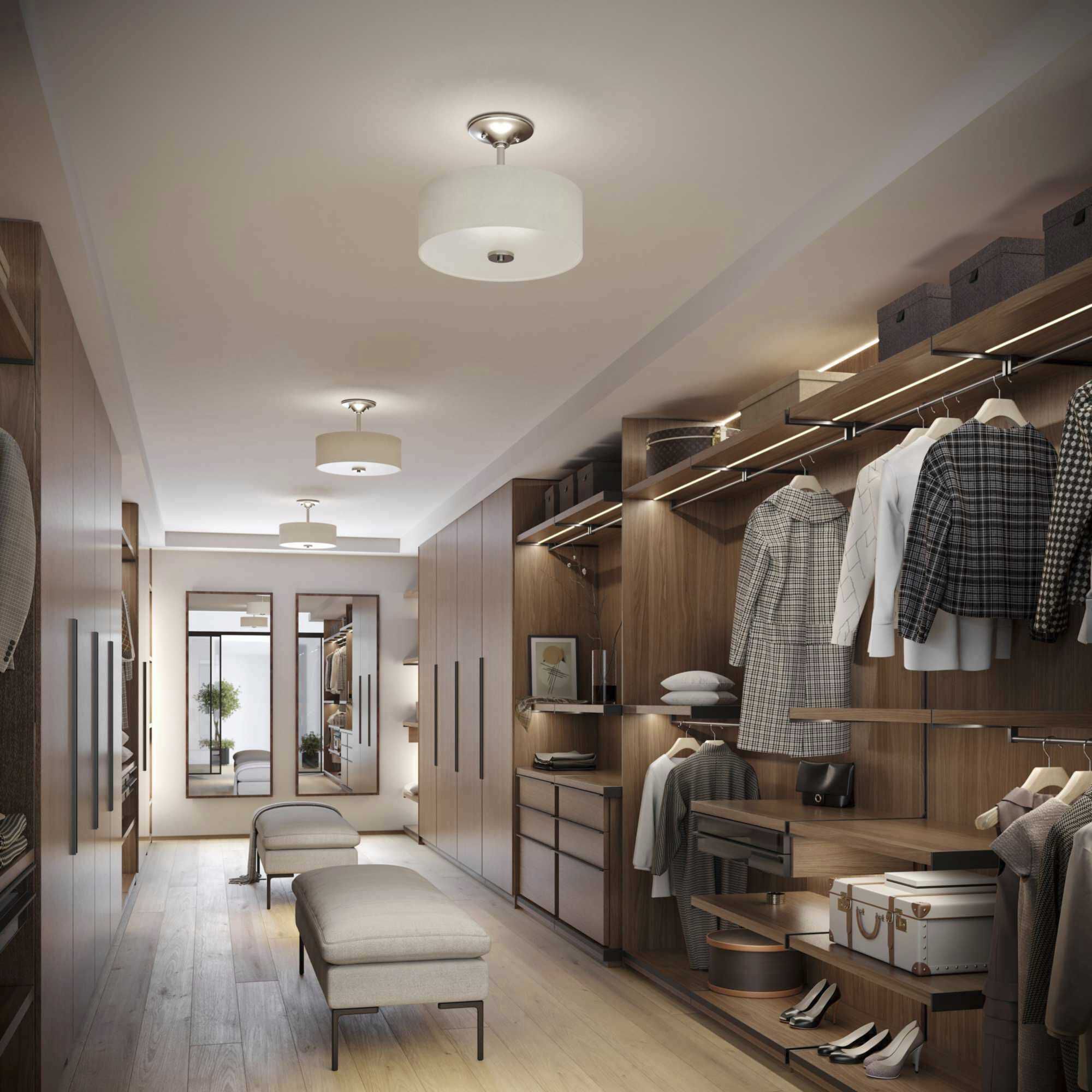 Inspire LED LED 13 inch Brushed Nickel Semi-Flush Mount Ceiling Light, Progress LED