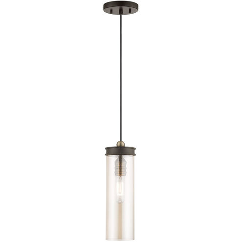 Art Glass 1 Light 5 inch Bronze Mini Pendant Ceiling Light