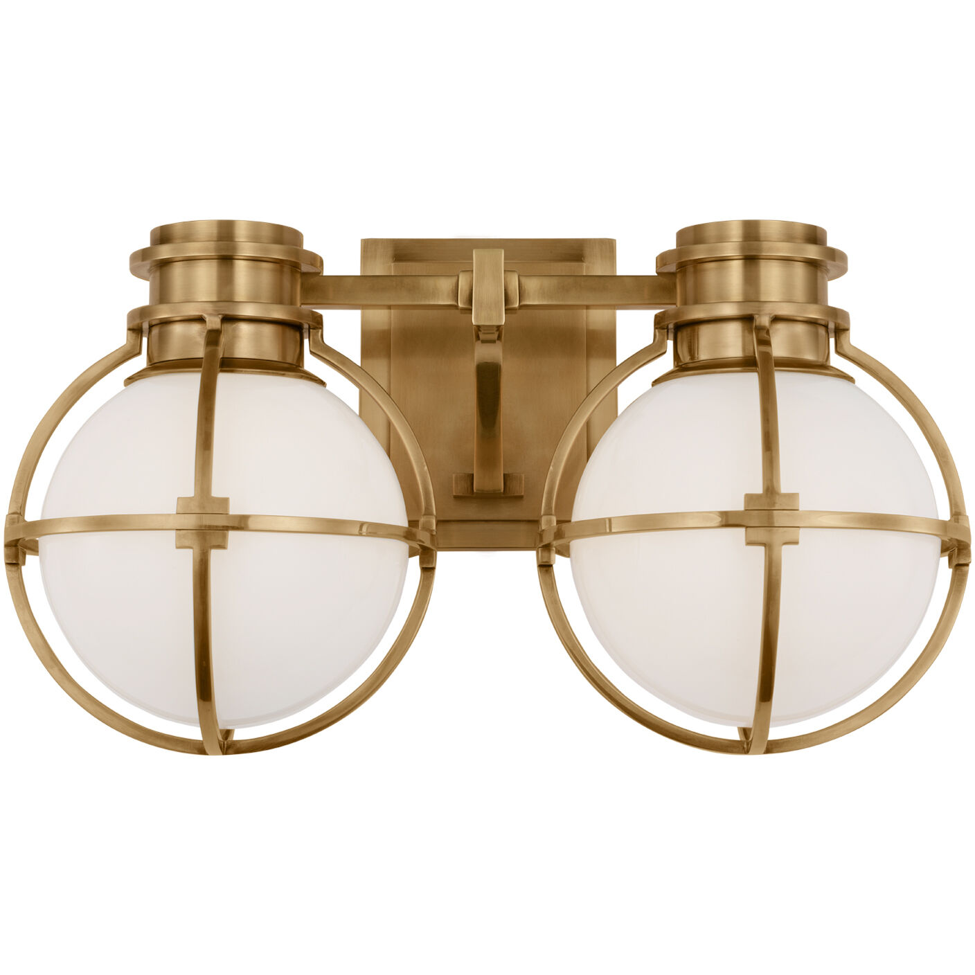 Chapman & Myers Gracie LED 14.25 inch Antique-Burnished Brass Double Sconce Wall Light