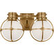 Chapman & Myers Gracie LED 14.25 inch Antique-Burnished Brass Double Sconce Wall Light