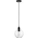 Downtown 1 Light 8 inch Black with Brushed Nickel Accents Pendant Ceiling Light, Sphere