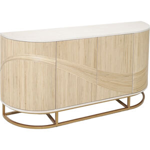 Sconset 72 X 18 inch Natural with White Ash and Brass Credenza