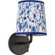Alora Mood Scout 1 Light 6 inch Matte Black and Blue Linen Wall/Vanity Light Wall Light