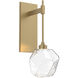 Gem LED 6.3 inch Gilded Brass Indoor Sconce Wall Light in 3000K LED, Clear, Tempo