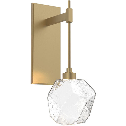 Gem LED 6.3 inch Gilded Brass Indoor Sconce Wall Light in 3000K LED, Clear, Tempo