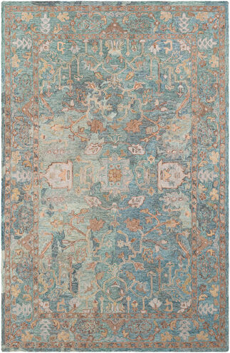 Classic Nouveau 90 X 60 inch Aqua Rug in 5 x 8, Rectangle