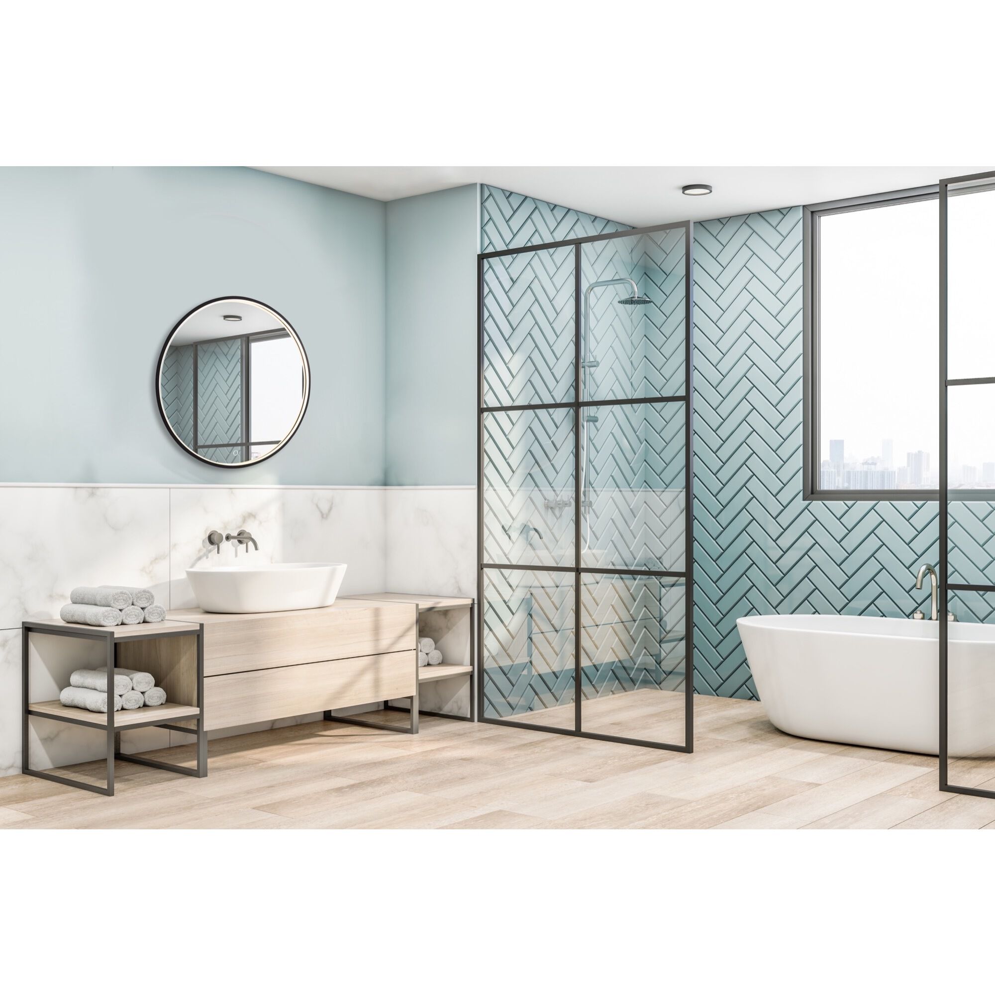 Reflections 23.75 X 23.75 inch Matte Black Wall Mirror