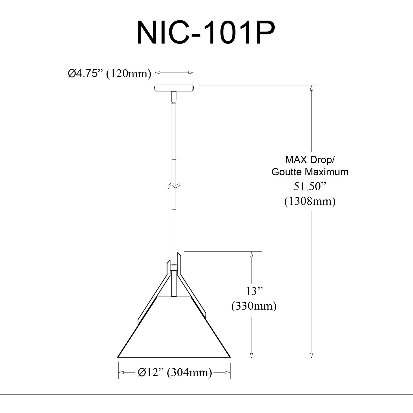 Nicole 1 Light 12 inch Matte Black Pendant Ceiling Light