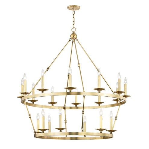 Allendale 20 Light 46.75 inch Aged Brass Chandelier Ceiling Light