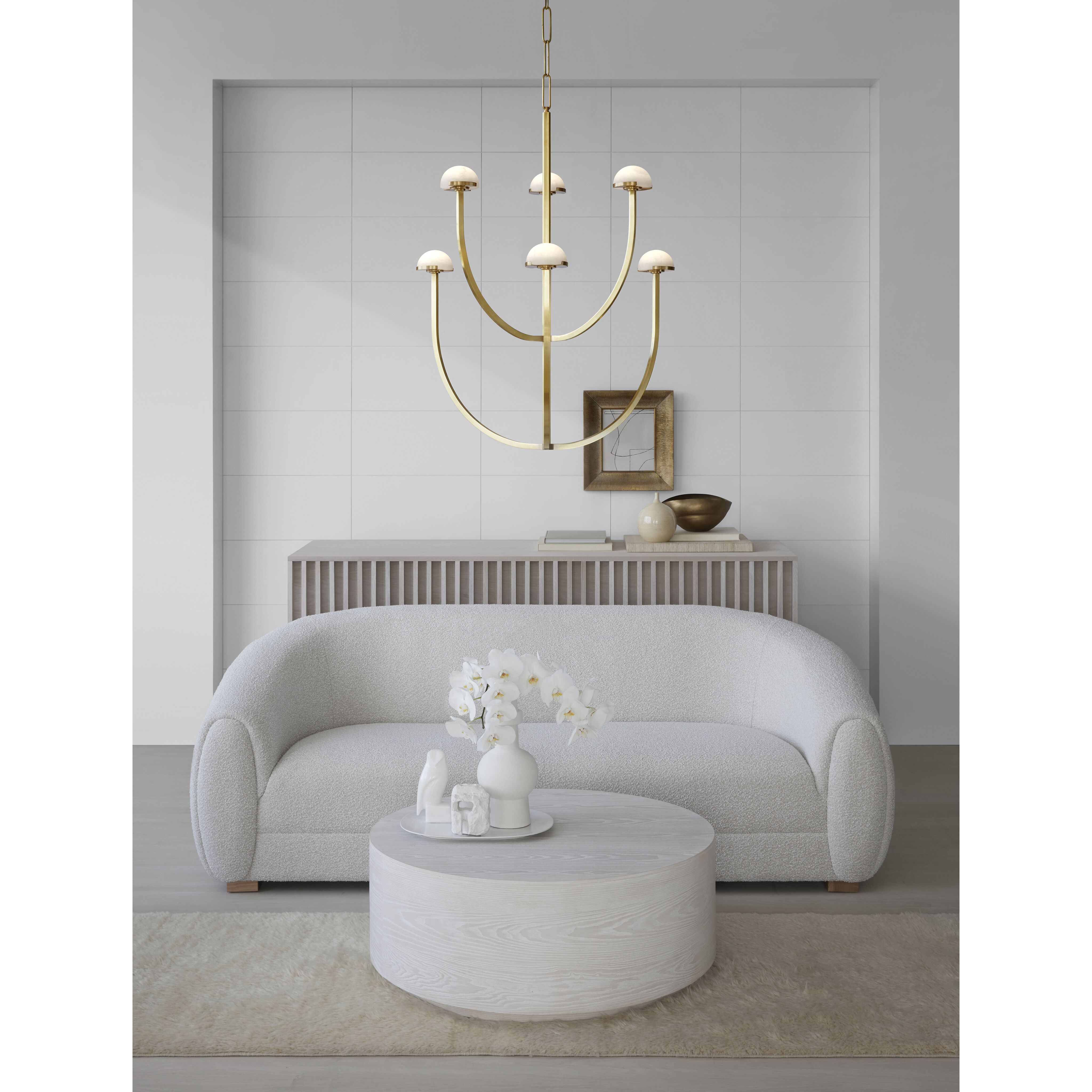 Kelly Wearstler Pedra LED 28.25 inch Antique-Burnished Brass Two-Tier Chandelier Ceiling Light, Large