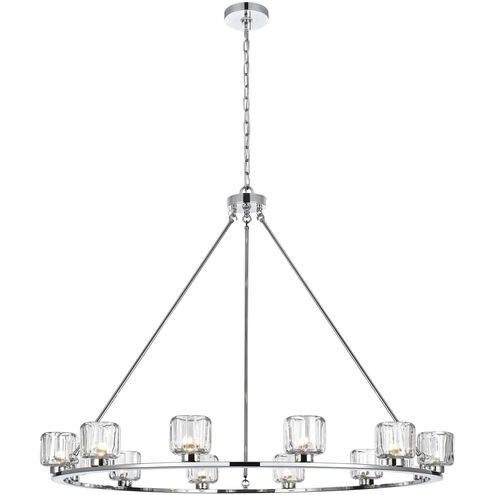 Cadence 12 Light 48 inch Chrome Chandelier Ceiling Light