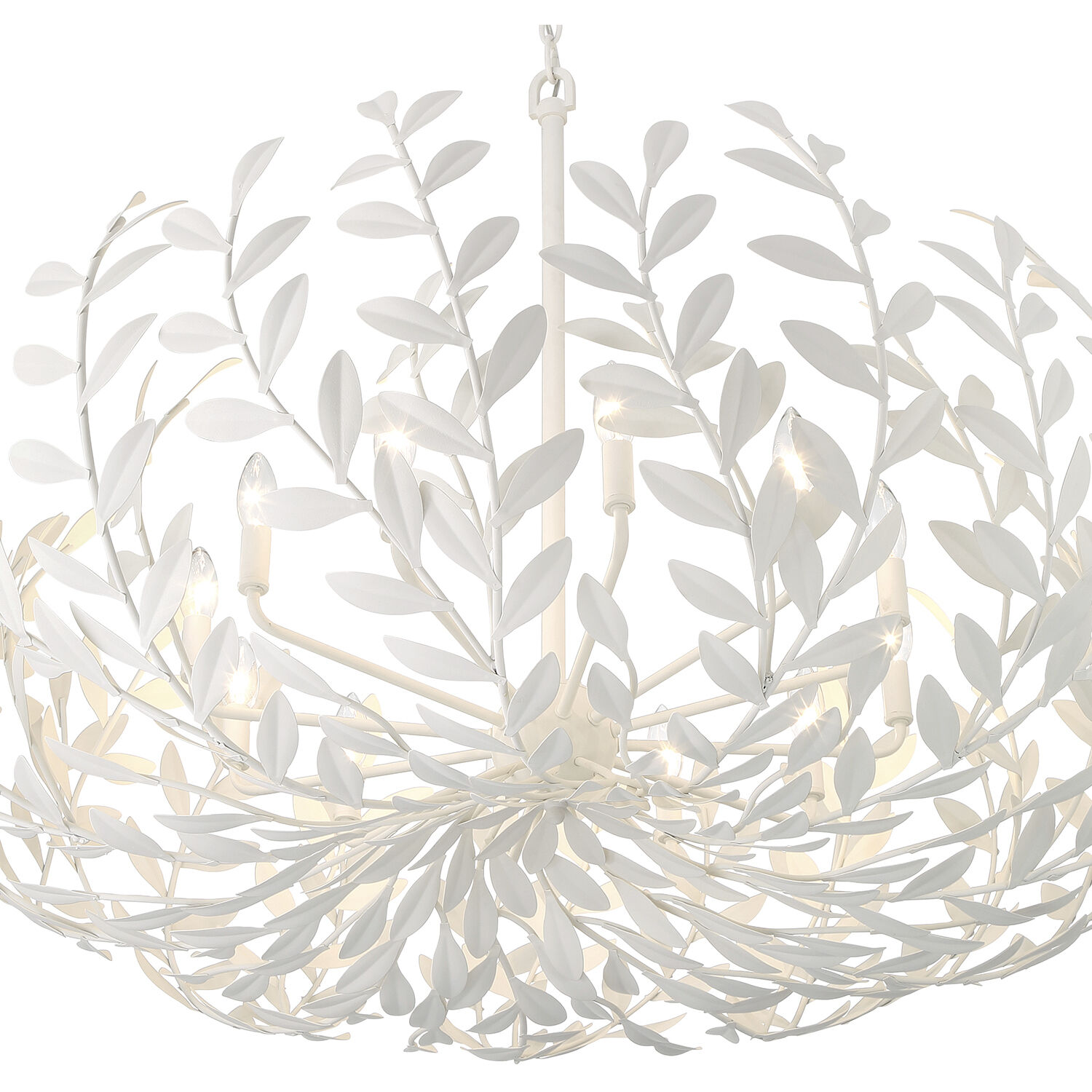Broche 12 Light 42 inch Matte White Chandelier Ceiling Light