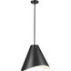Aria 1 Light 18 inch Matte Black Pendant Ceiling Light in Matte Black & Inner White