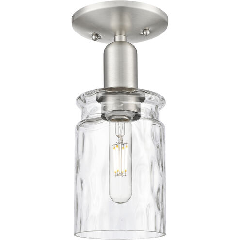 Arcadia Candor 1 Light 4.88 inch Brushed Satin Nickel Semi-Flush Mount Ceiling Light