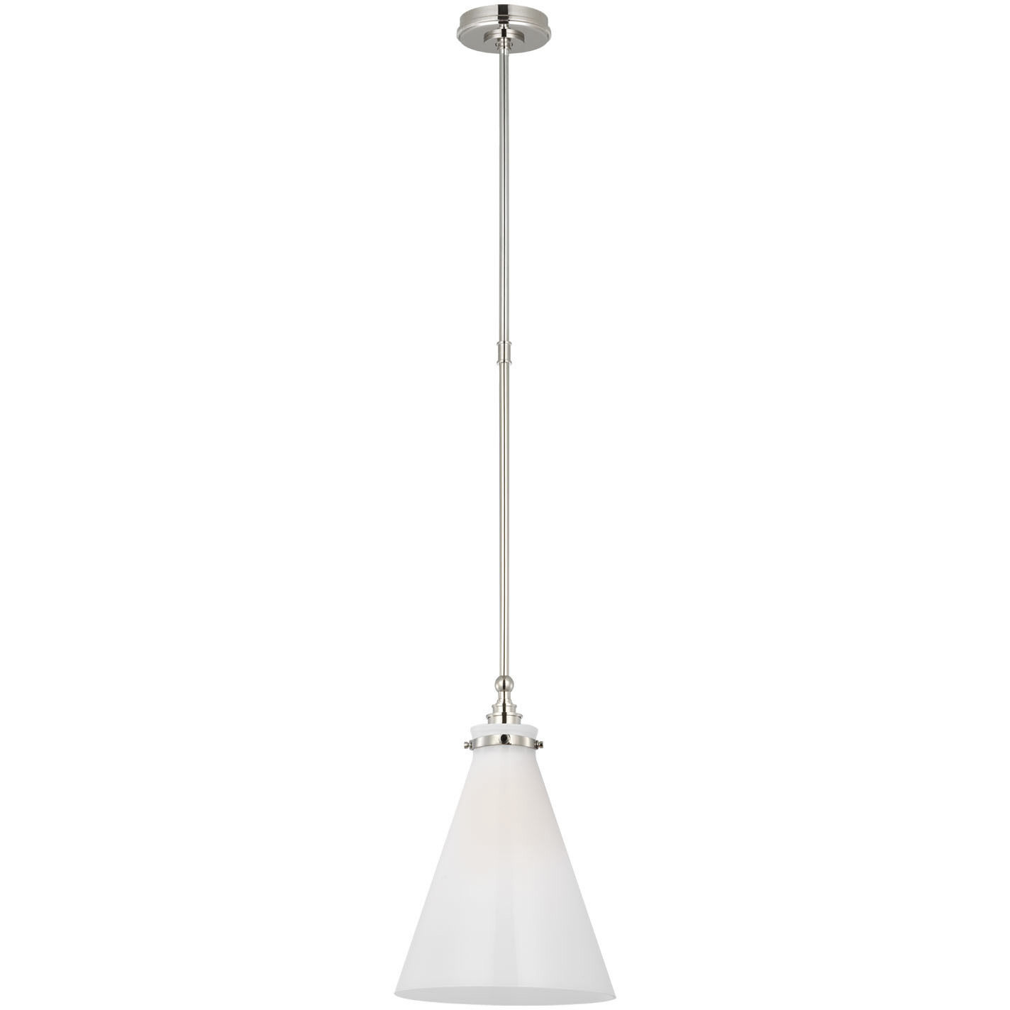 Chapman & Myers Parkington LED 11 inch Polished Nickel Conical Pendant Ceiling Light