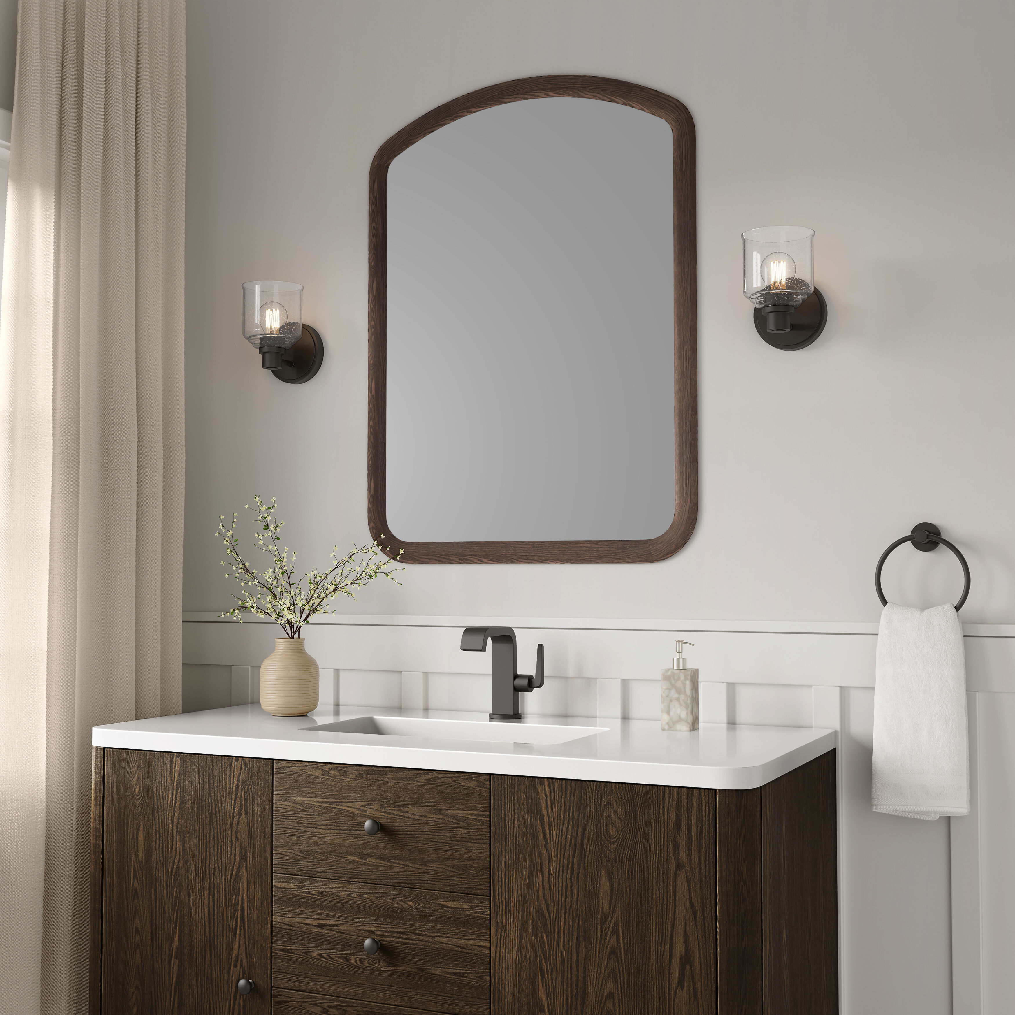 Vessair 1 Light 5 inch Matte Black Wall Sconce Wall Light