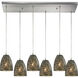 Fissure 6 Light 30 inch Satin Nickel Multi Pendant Ceiling Light, Configurable
