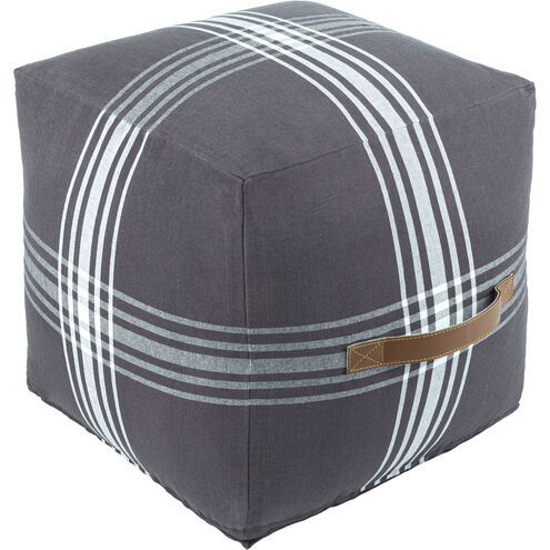 Jackson 16 inch Black Pouf, Cube