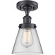 Cone 1 Light 6.5 inch Matte Black Semi-Flush Mount Ceiling Light