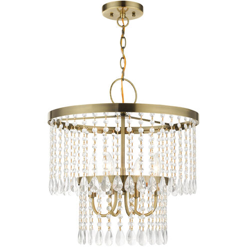 Elizabeth 4 Light 18 inch Antique Brass Pendant Chandelier Ceiling Light