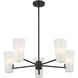 Mid-Century Modern 5 Light 30 inch Matte Black Chandelier Ceiling Light