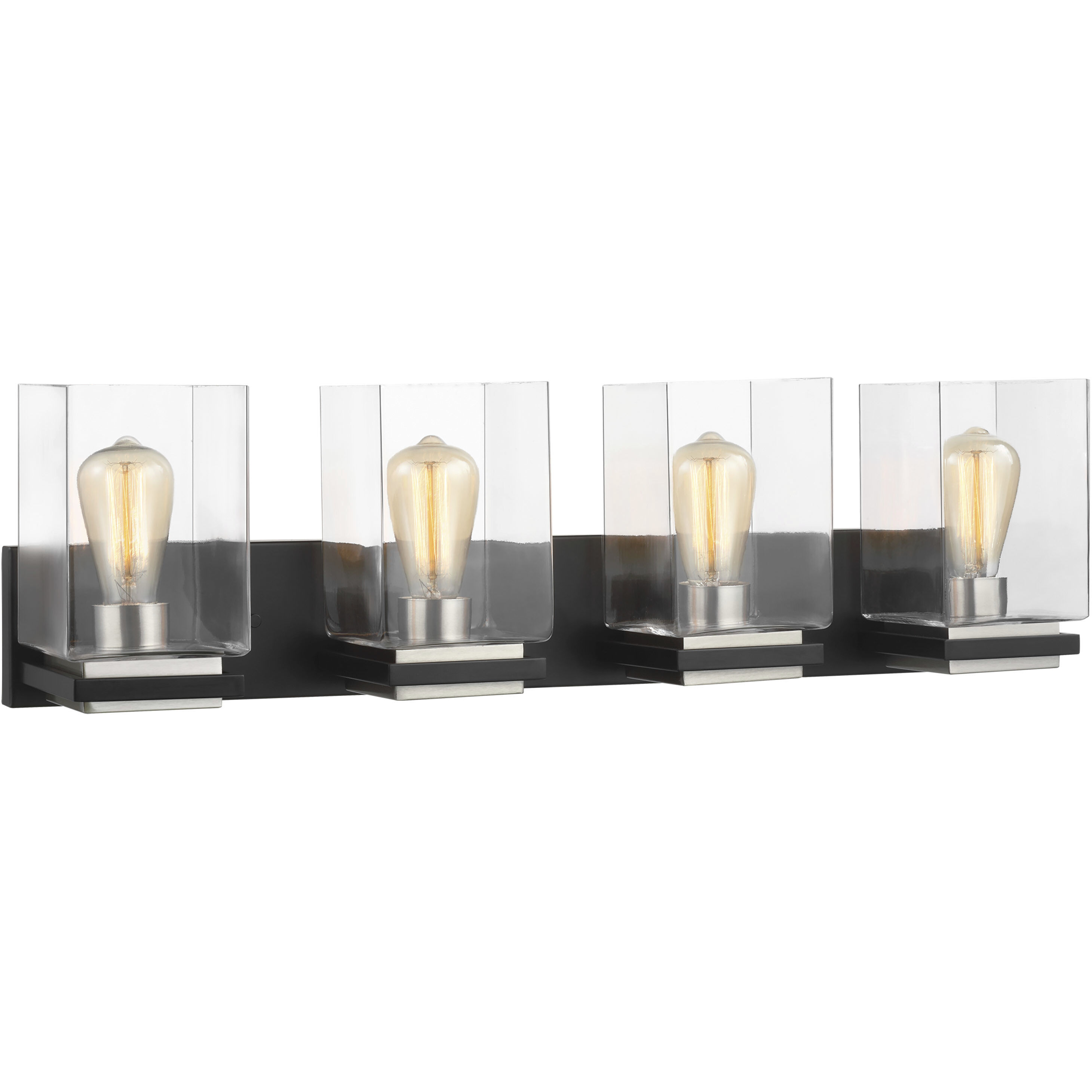 Crossroads 4 Light 31.88 inch Matte Black Bathroom Vanity Lights Wall Light