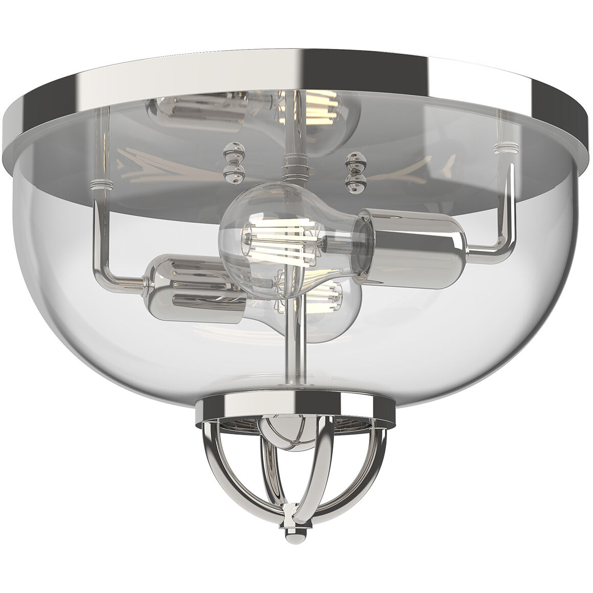 Lancaster 2 Light 12.5 inch Polished Nickel Flush Mount Ceiling Light