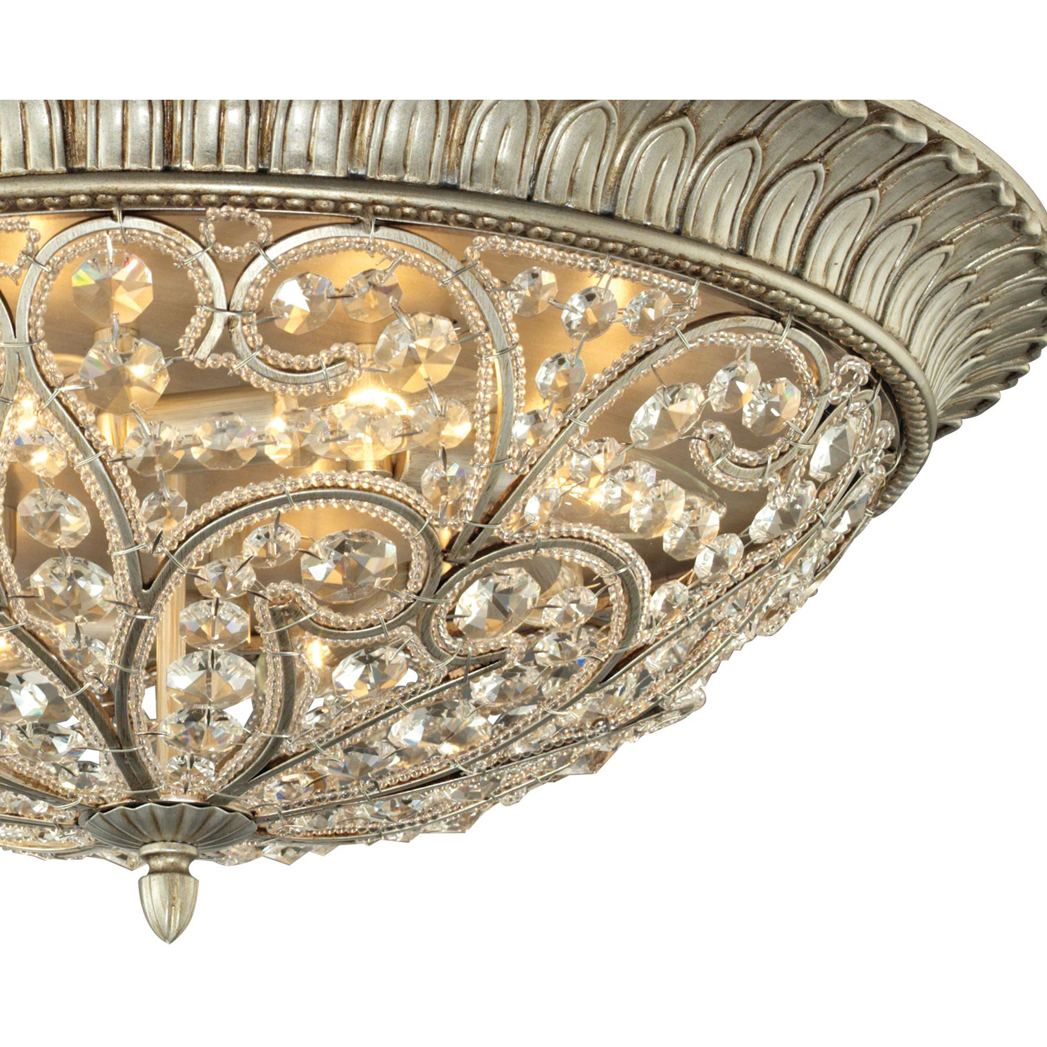 Andalusia 8 Light 24 inch Aged Silver Flush Mount Ceiling Light