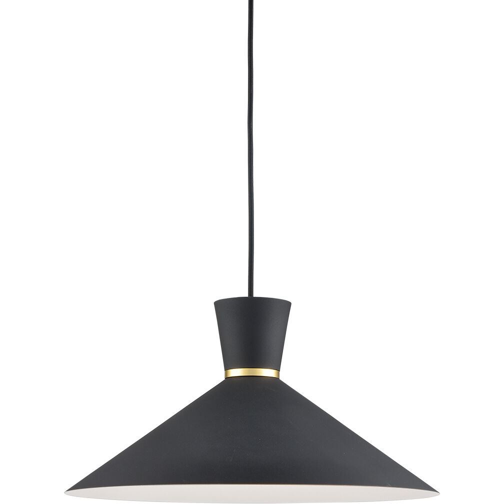 Vanderbilt Pendant Ceiling Light in Black with Gold Detail