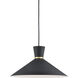 Vanderbilt Pendant Ceiling Light in Black with Gold Detail