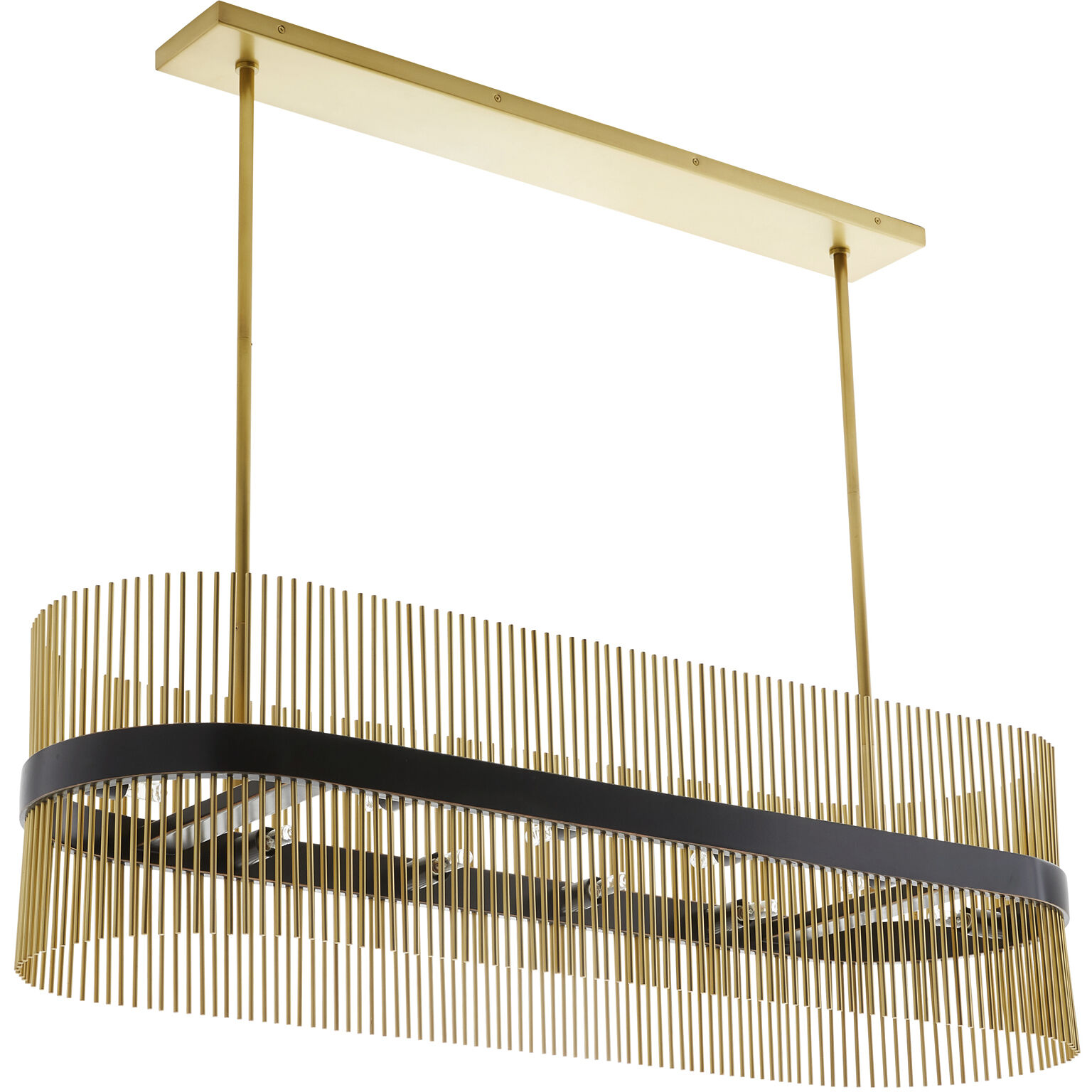 Hozier 10 Light 50 inch Antique Brass Oval Chandelier Ceiling Light