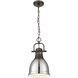 Yep Duncan 1 Light 8.88 inch Rubbed Bronze Pendant Ceiling Light in Chrome, Small