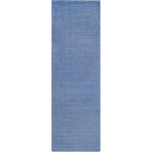 Prague 96 X 30 inch Sky Blue/Cream Rugs, Viscose and Polyester