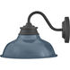 Wallace Outdoor Barn Light in Museum Black with Denim Blue, Gooseneck