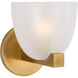 AERIN Carola LED 6 inch Hand-Rubbed Antique Brass Single Bath Sconce Wall Light in Frosted Glass