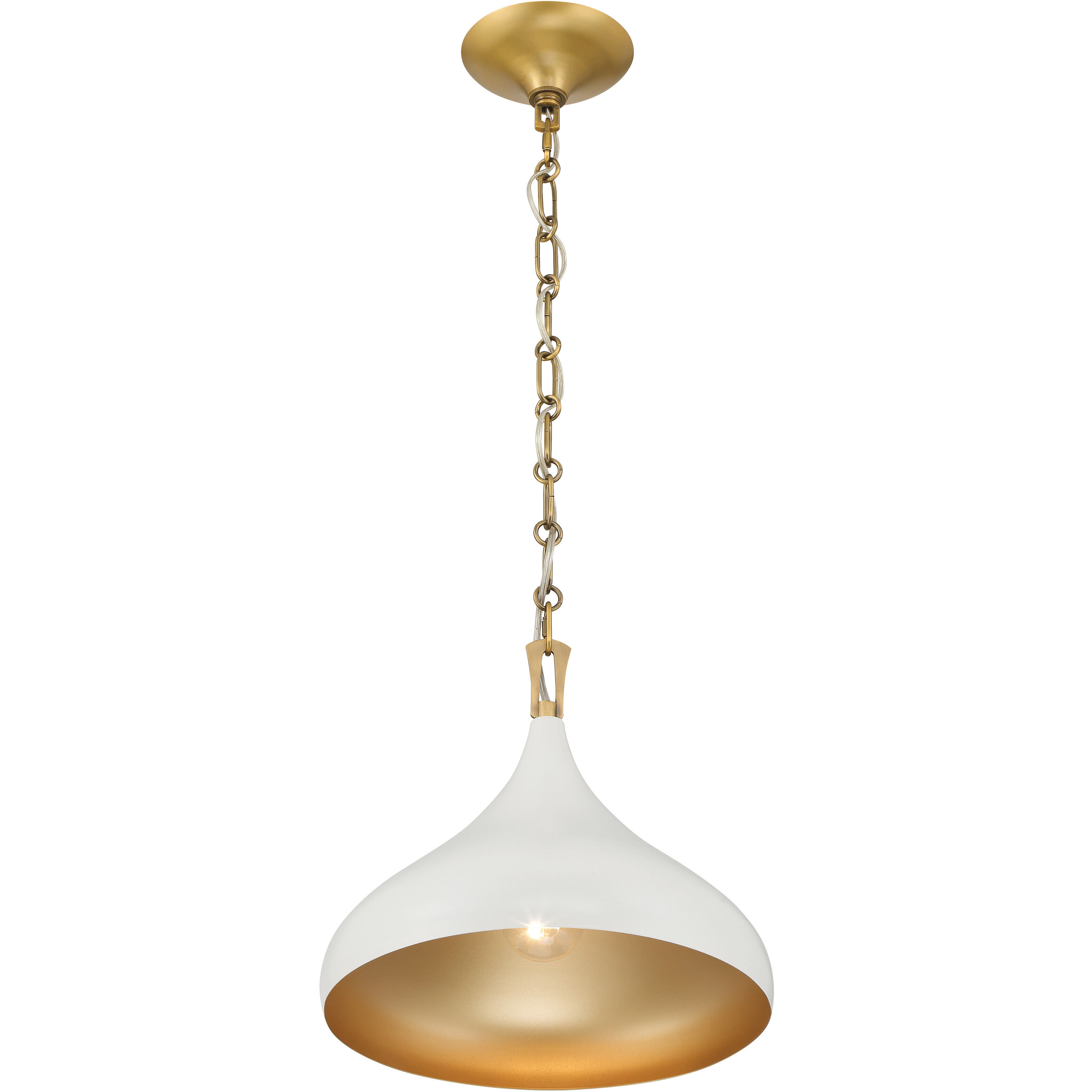 Cedar Lane 1 Light 12.75 inch Legacy Brass and Off White Cream Pendant Ceiling Light