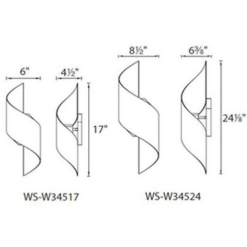 Helix LED 24.1 inch Bronze Outdoor Wall Light in 24in.