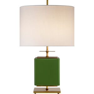 kate spade new york Beekman 27.5 inch 75 watt Green Table Lamp Portable Light in Cream Linen, Small