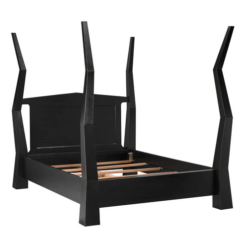 Patras Hand Rubbed Black Bed, Queen