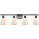 Ballston Ellery 4 Light 36 inch Oil Rubbed Bronze Bath Vanity Light Wall Light in White Glass, Ballston