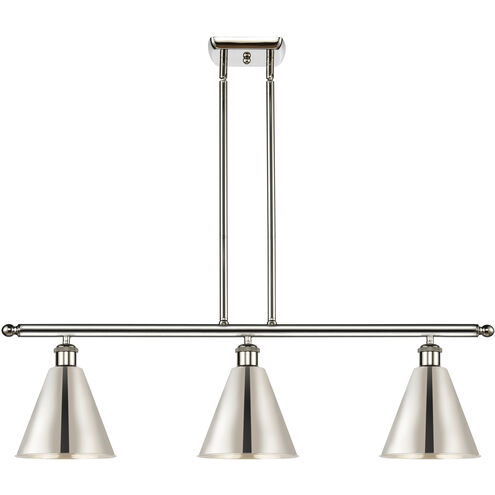 Ballston Cone 3 Light 36 inch Polished Nickel Island Light Ceiling Light