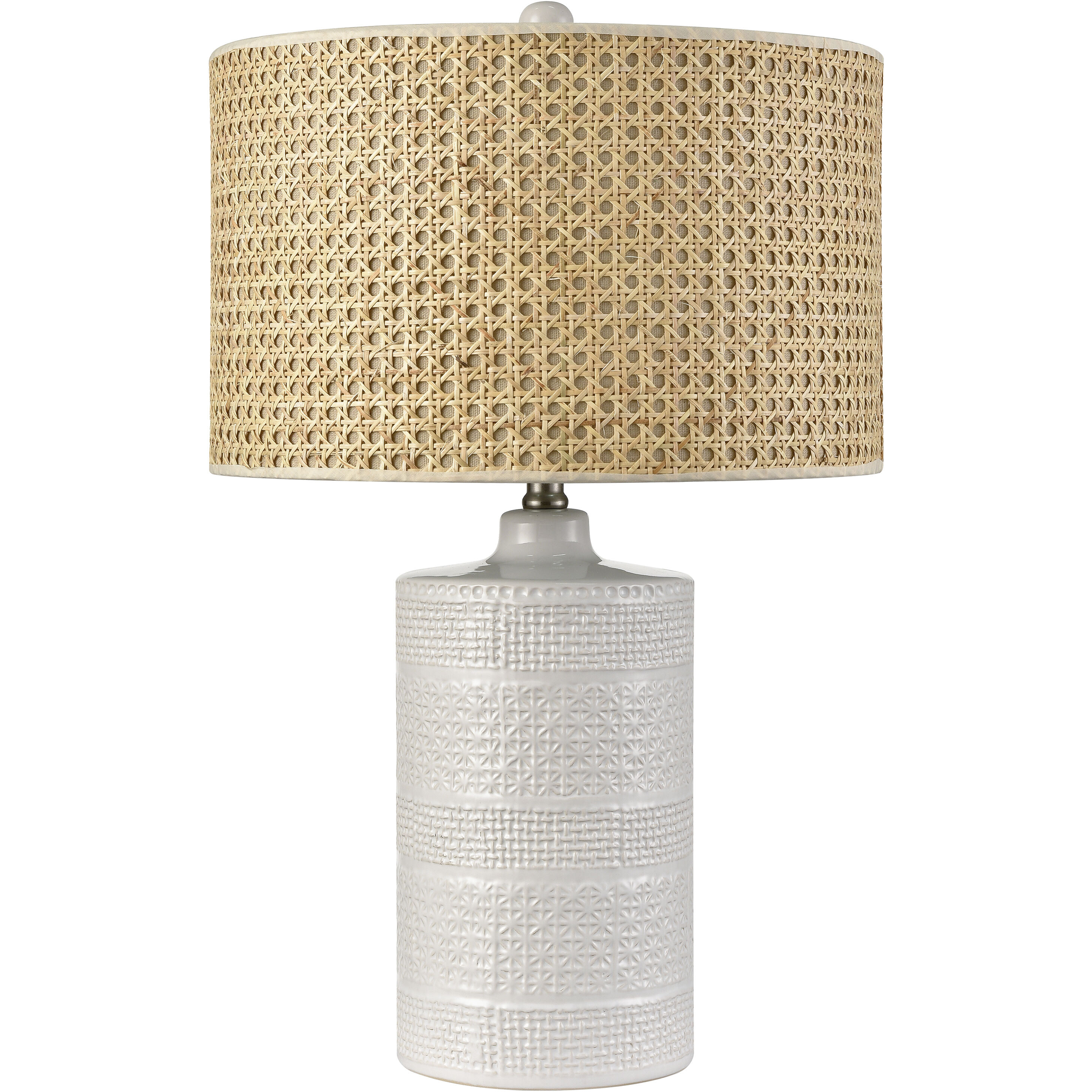 Seymour 24.5 inch 150 watt White Glazed Table Lamp Portable Light