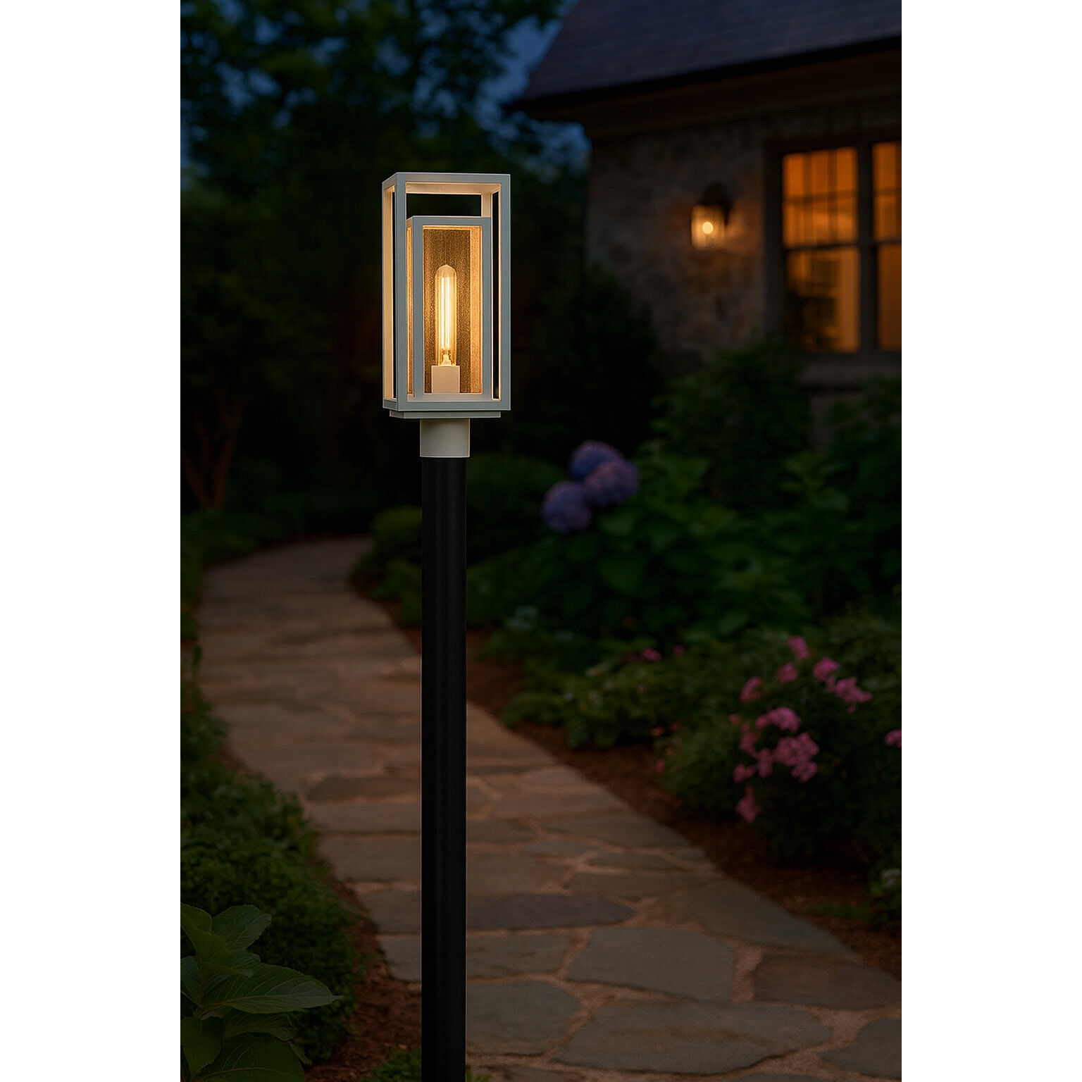 Coastal Elements Estate Series Republic 1 Light 17 inch Textured White Outdoor Post Mount