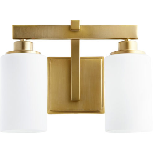 Lancaster 2 Light 13 inch Aged Brass Vanity Light Wall Light