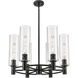 Crown Point 6 Light 24 inch Matte Black Chandelier Ceiling Light in Clear Glass