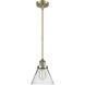 Franklin Restoration Cone LED 8 inch Antique Brass Mini Pendant Ceiling Light in Clear, Franklin Restoration